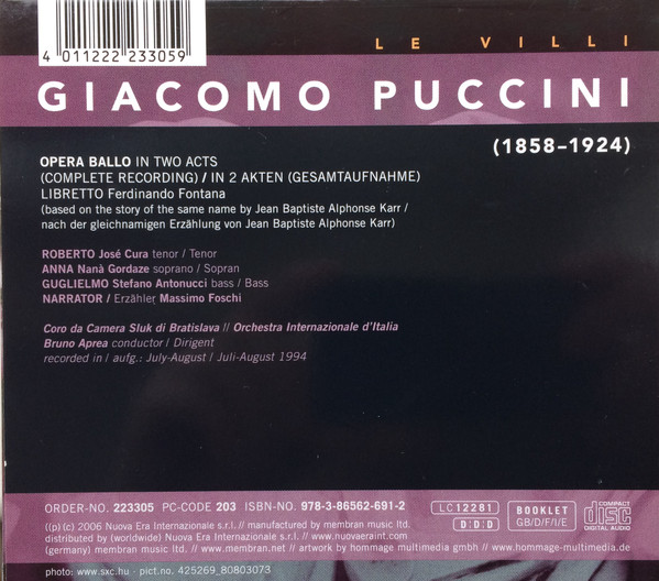Album herunterladen Giacomo Puccini, José Cura, Nana Gordaze, Bruno Aprea - Le Villi