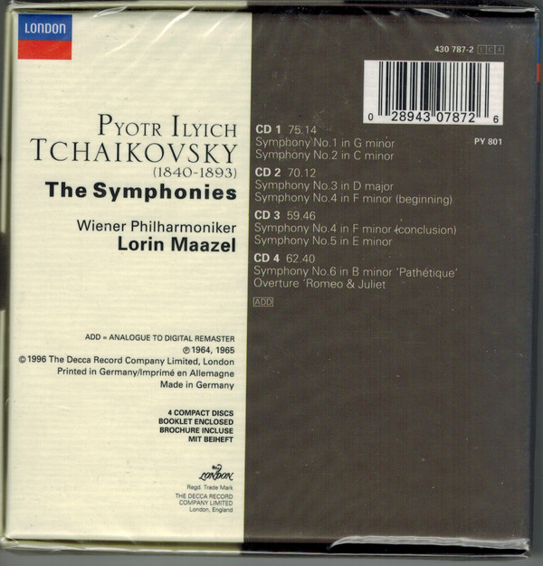 baixar álbum Tchaikovsky, Wiener Philharmoniker Lorin Maazel - The Symphonies