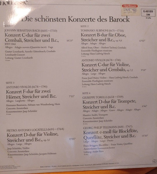 last ned album Various - Die Schönsten Konzerte Des Barock