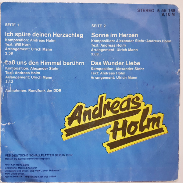Album herunterladen Andreas Holm - Ich Spüre Deine Herzschlag
