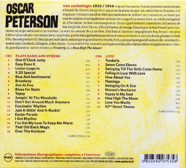 ladda ner album Oscar Peterson - Une Anthologie 19521956 Plays Basie And Others Live