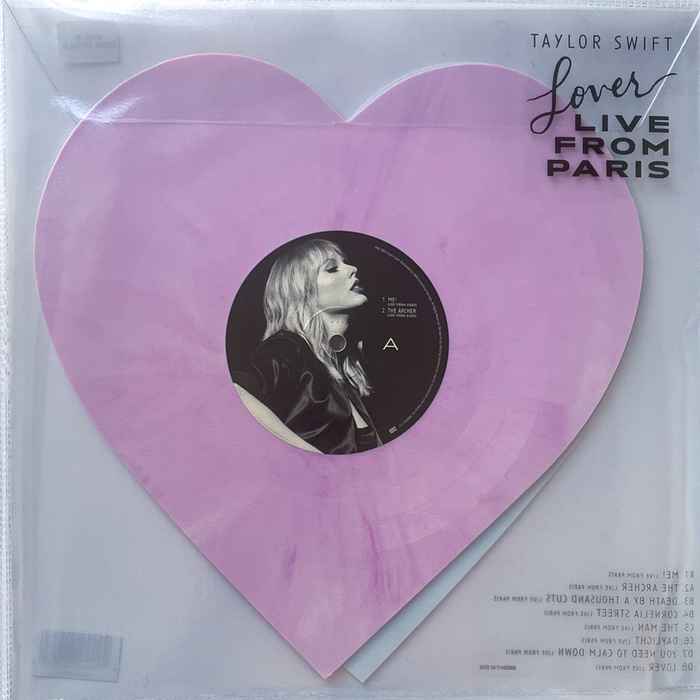 Taylor Swift – Lover (Live From Paris) (2023, Pink Marbled, Vinyl 