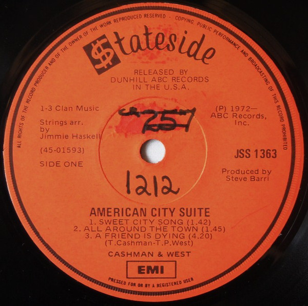 Cashman West American City Suite 1972 Vinyl Discogs   NzgtODI2NS5qcGVn 