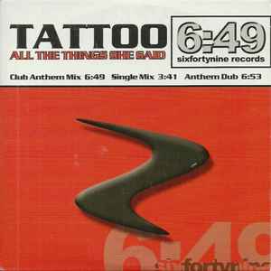 Tattoo (3) - All The Things She Said album cover
