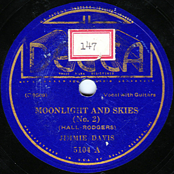 ladda ner album Jimmie Davis - Moonlight And Skies No 2 My Brown Eyed Texas Rose
