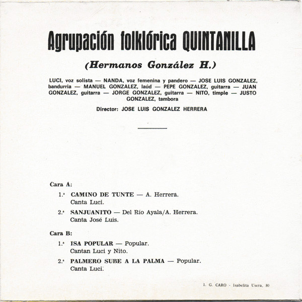 descargar álbum Agrupacion Folklorica Quintanilla - Agrupacion Folklorica Quintanilla