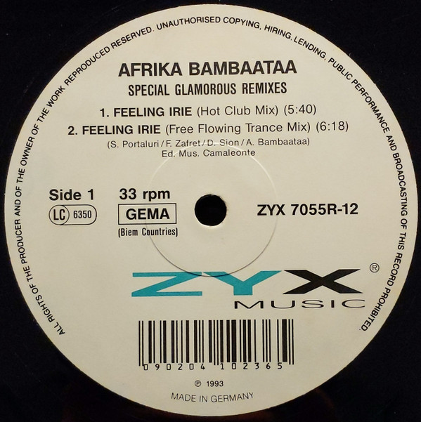 descargar álbum Afrika Bambaataa - Feeling Irie Special Glamorous Remixes