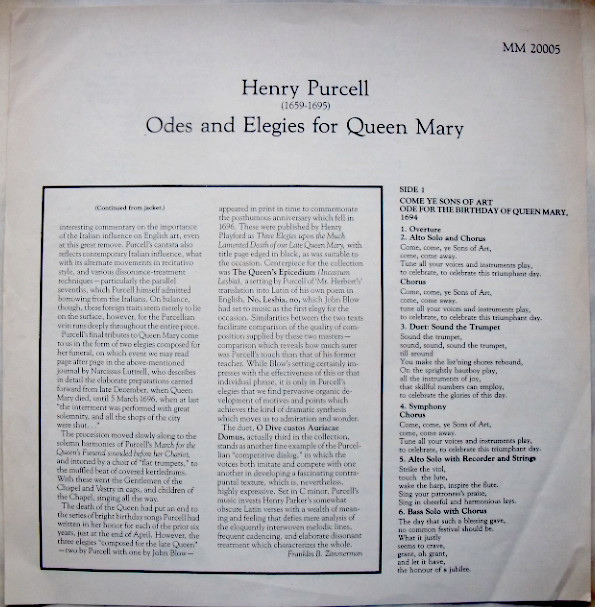 ladda ner album Henry Purcell, John Blow, New York Ensemble For Early Music's Grande Bande - Come Ye Sons Of Art Elegies On The Death Of Queen Mary