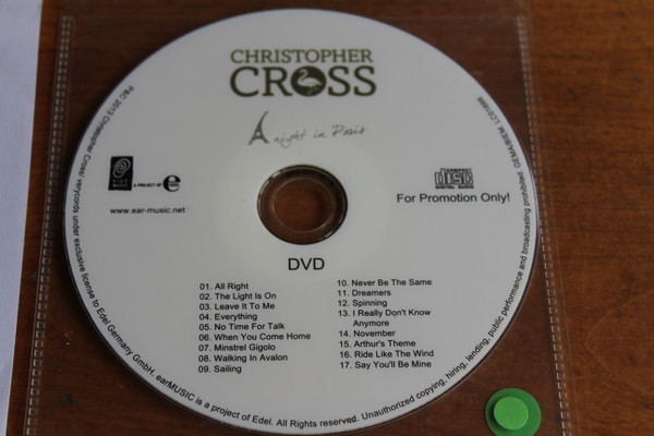 Christopher Cross – A Night In Paris (2013, CD) - Discogs