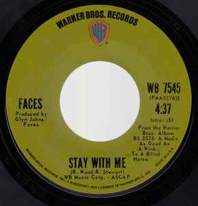 Faces (3) - Stay With Me / You're So Rude album cover