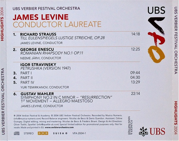ladda ner album UBS Verbier Festival Orchestra - Highlights 2004