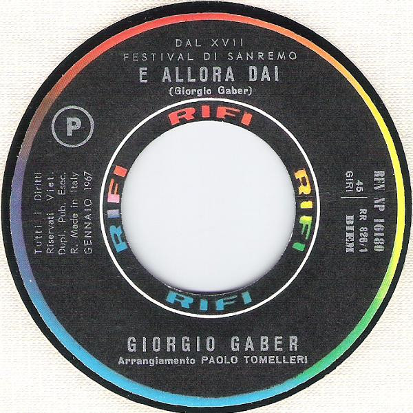 descargar álbum Giorgio Gaber - E Allora Dai