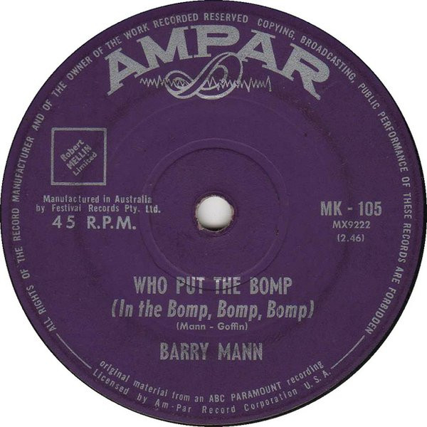 BARRY MANN / WHO PUT THE BOMP (US-ORIGINAL /MONO,LARGEロゴラベル ...