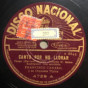 SP盤 FRANCISCO CANARO y su ORQUESTA TIPICA / Filomena / Historia Sentimental / 5065 / アルゼンチン盤 / 5枚以上で送料無料