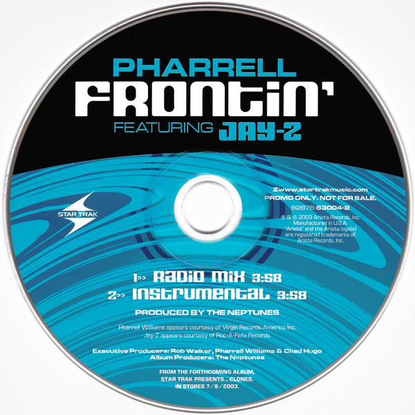 Frontin' by Pharrell Williams (Single; Star Trak; 82876-58647-2
