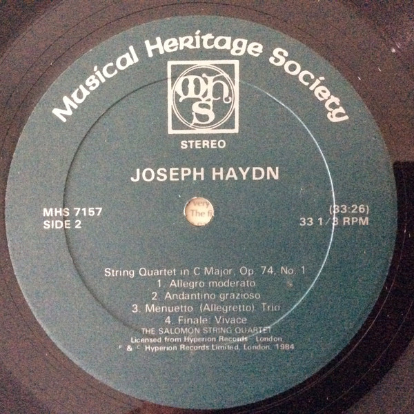 ladda ner album Joseph Haydn, The Salomon String Quartet - String Quartets in E flat Major Op 71 No 3 and in C Major Op 74 No 1