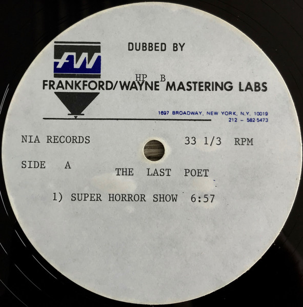 The Last Poet – Super Horror Show (1984, Vinyl) - Discogs