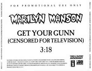 Marilyn Manson Get Your Gunn Flyer 1994 Vintage Nothing Interscope
