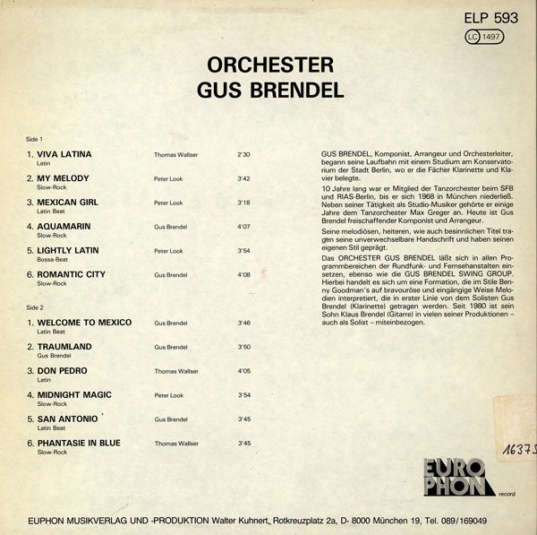 Album herunterladen Orchester Gus Brendel - Orchester Gus Brendel