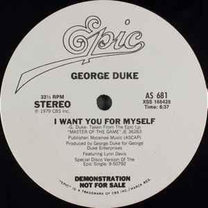 George Duke - I Want You For Myself / Party Down