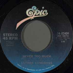 Luther Vandross – Never Too Much (1981, Vinyl) - Discogs