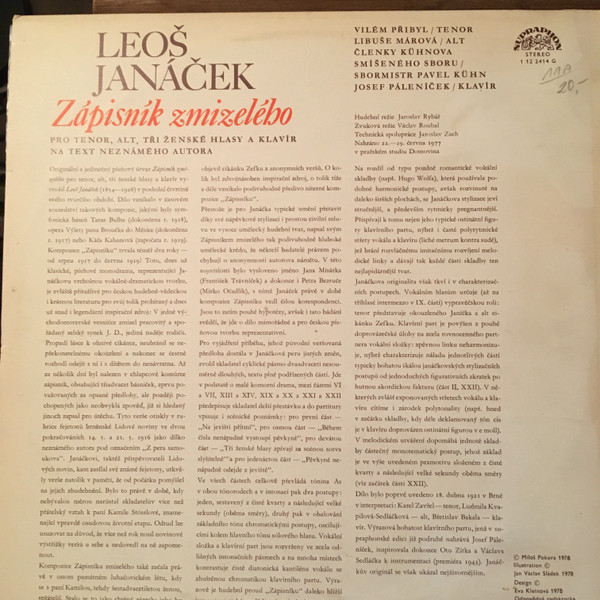 Album herunterladen Leoš Janáček - Zápisník Zmizelého