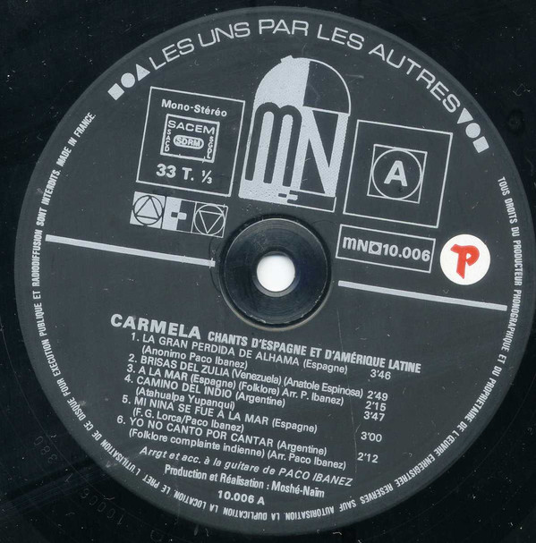 Album herunterladen Carmela - Chants DEspagne Et DAmérique Latine