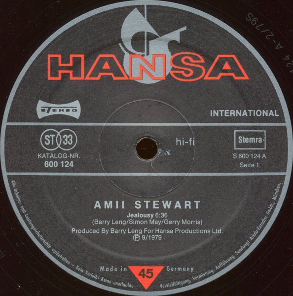 télécharger l'album Amii Stewart - Jealousy Long Version