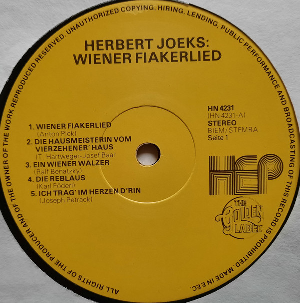 Album herunterladen Herbert Joeks - Wiener Fiakerlied