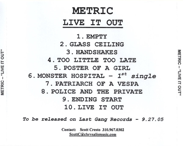 Metric – Live It Out (Watermarked