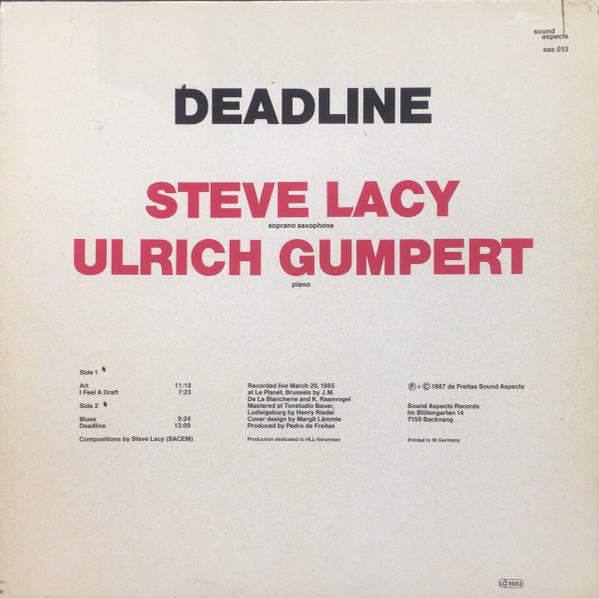 baixar álbum Steve Lacy, Ulrich Gumpert - Deadline