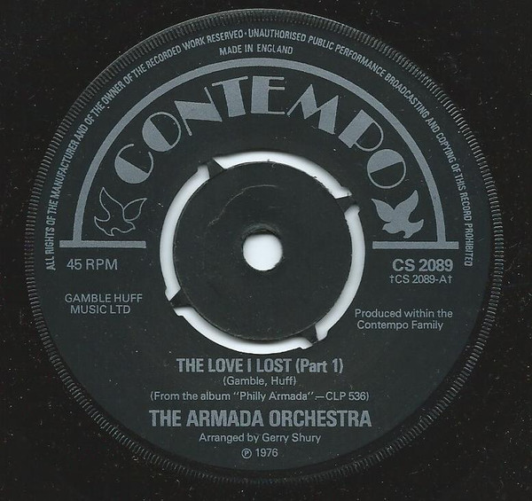 The Love I Lost - P12230A The Armada Orchestra Vinyl Record 7. 