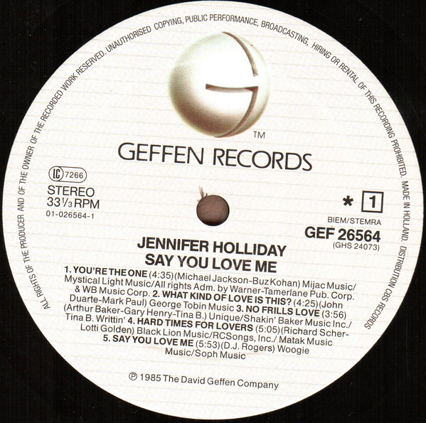 baixar álbum Jennifer Holliday - Say You Love Me