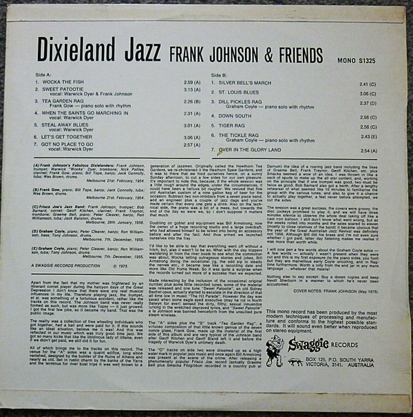 télécharger l'album Frank Johnson And Friends, Frisco Joe's Jazz Band, Frank Gow, Graham Coyle - 1954 56