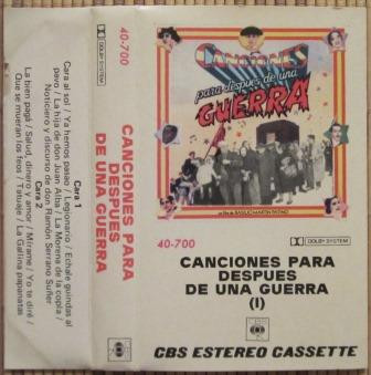 canciones para después de una guerra (2 casetes - Comprar Cassetes