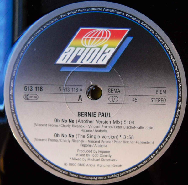 descargar álbum Bernie Paul - Oh No No 90
