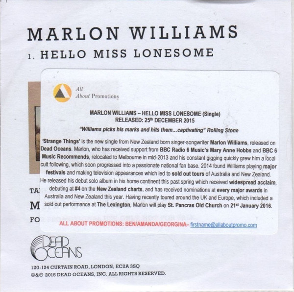 télécharger l'album Marlon Williams - Hello Miss Lonesome