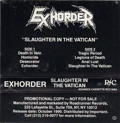 Exhorder – Slaughter In The Vatican (1990, Cassette) - Discogs