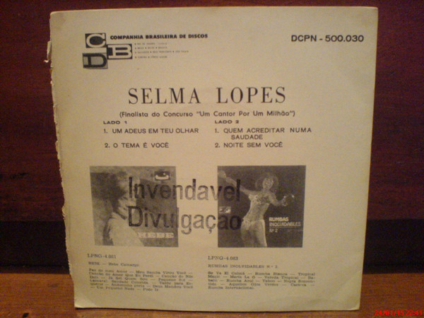 télécharger l'album Selma Lopes - Um Adeus Em Teu Olhar O Tema É Você Quem Acreditar Numa Saudade Noite Sem Você