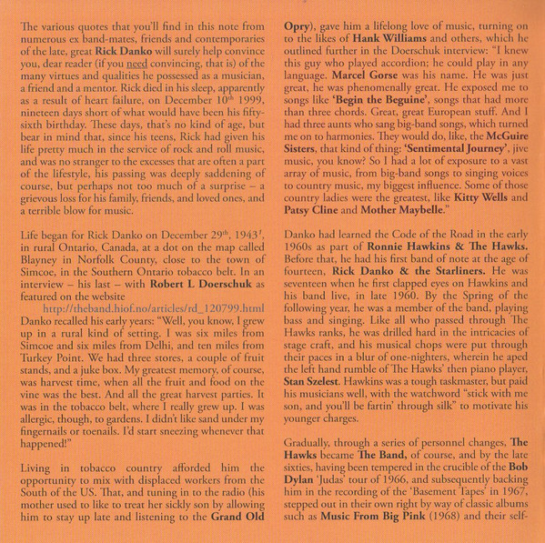 Album herunterladen Rick Danko - Double Live Cubby Bear Chicago IL Dec 1989 Stephen Talkhouse Amagansett NY Oct 1997