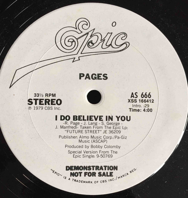 ladda ner album Pages - I Do Believe In You Promo