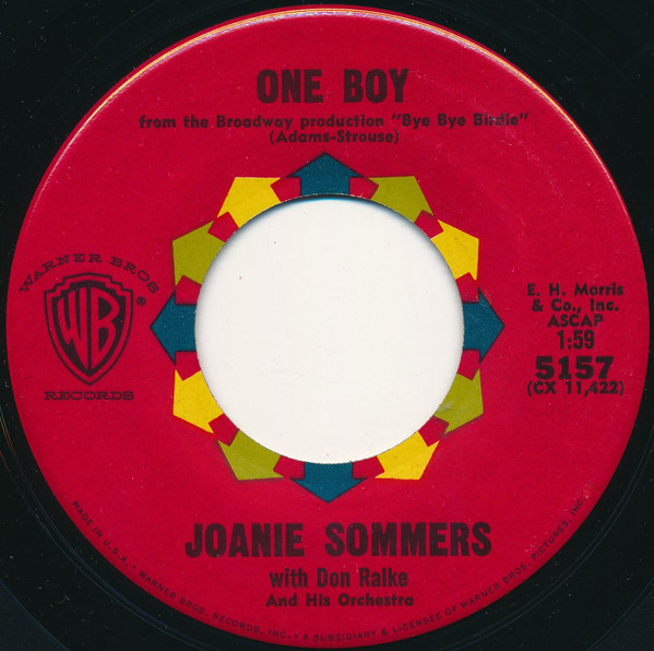 Joanie Sommers – One Boy / I'll Never Be Free (1960, Vinyl) - Discogs