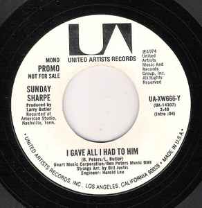 Sunday Sharpe - I Gave All I Had To Him album cover