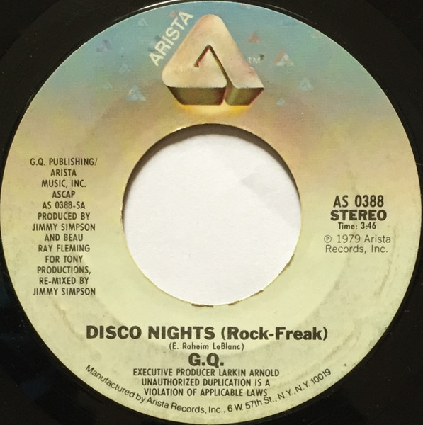 G.Q. – Disco Nights (Rock-Freak) (1979, Pitman Pressing, Vinyl