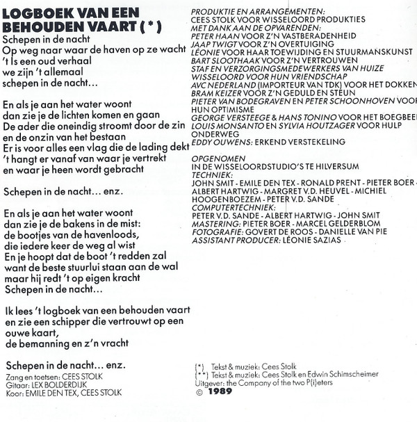 descargar álbum Cees Stolk - Logboek Van Een Behouden Vaart
