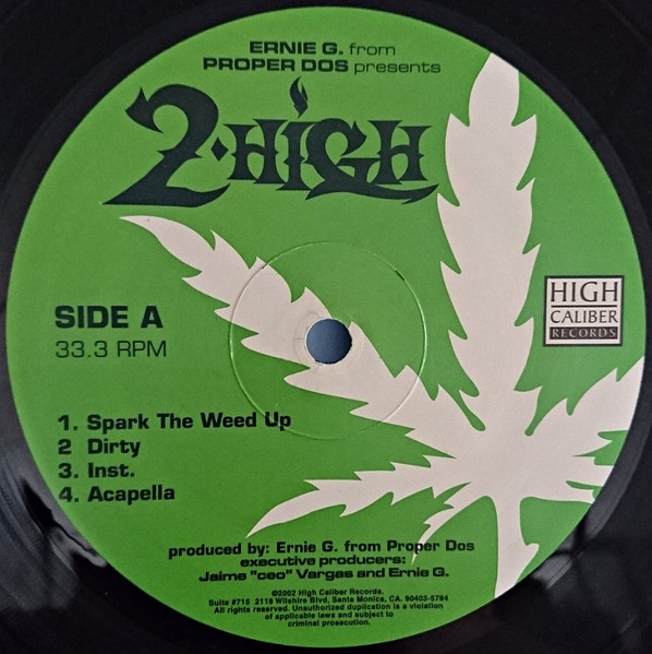 Ernie G. – Ernie G. From Proper Dos Presents 2 High (2002, Vinyl