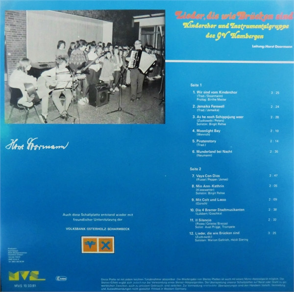 baixar álbum Kinderchor Und Instrumentalgruppe Des GV Hambergen - Lieder Die Wie Brücken Sind