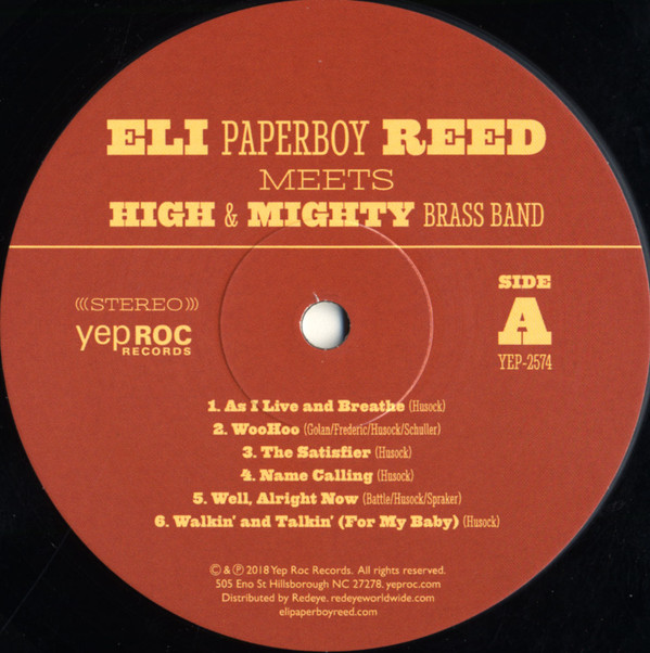 Eli Paperboy Reed Meets High & Mighty Brass Band - Eli Paperboy Reed Meets High & Mighty Brass Band | Yep Roc Records (YEP-2574) - 3