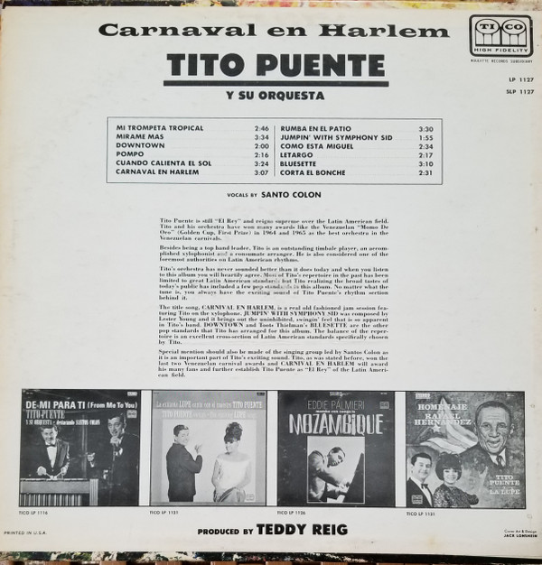 baixar álbum Tito Puente Y Su Orquesta - Carnaval En Harlem
