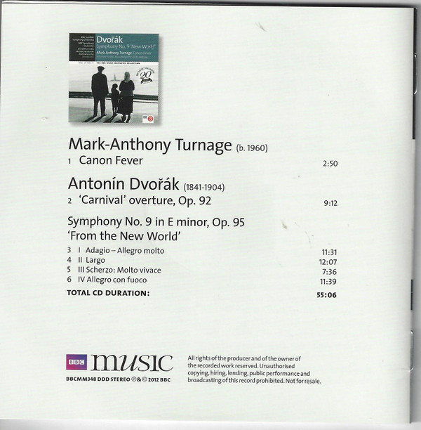 baixar álbum Dvořák, MarkAnthony Turnage BBC Scottish Symphony Orchestra, BBC Symphony Orchestra Donald Runnicles, Michał Dworzynski, Andrew Gourlay - Symphony No 9 New World Canon Fever